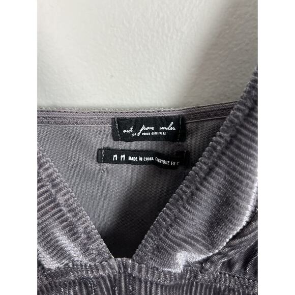 UO Out From Under Shayla Velvet Plunging Bodysuit Size Medium Gray Grey Women’s - Picture 6 of 9